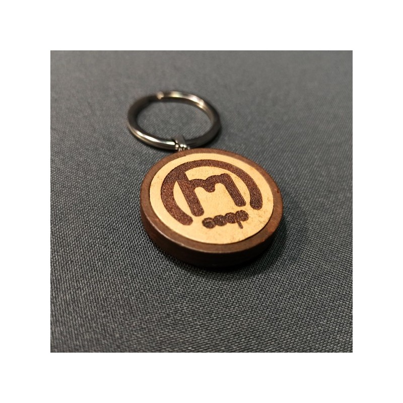 Keychain- wood/leather