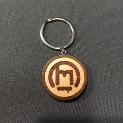 Keychain- wood/leather